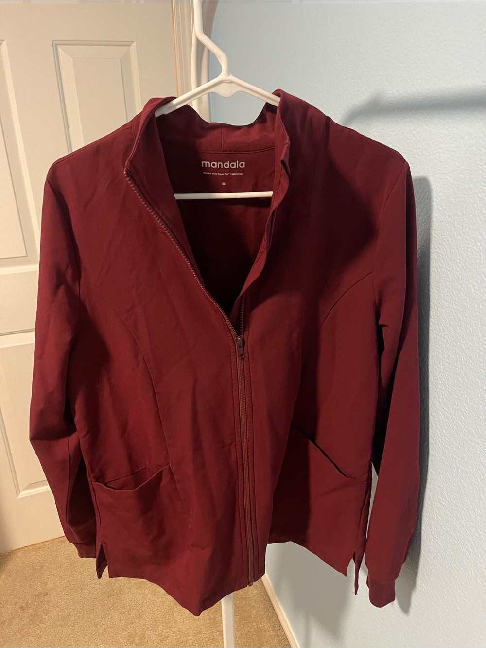 Mandala Women's Maroon Scrub Jacket